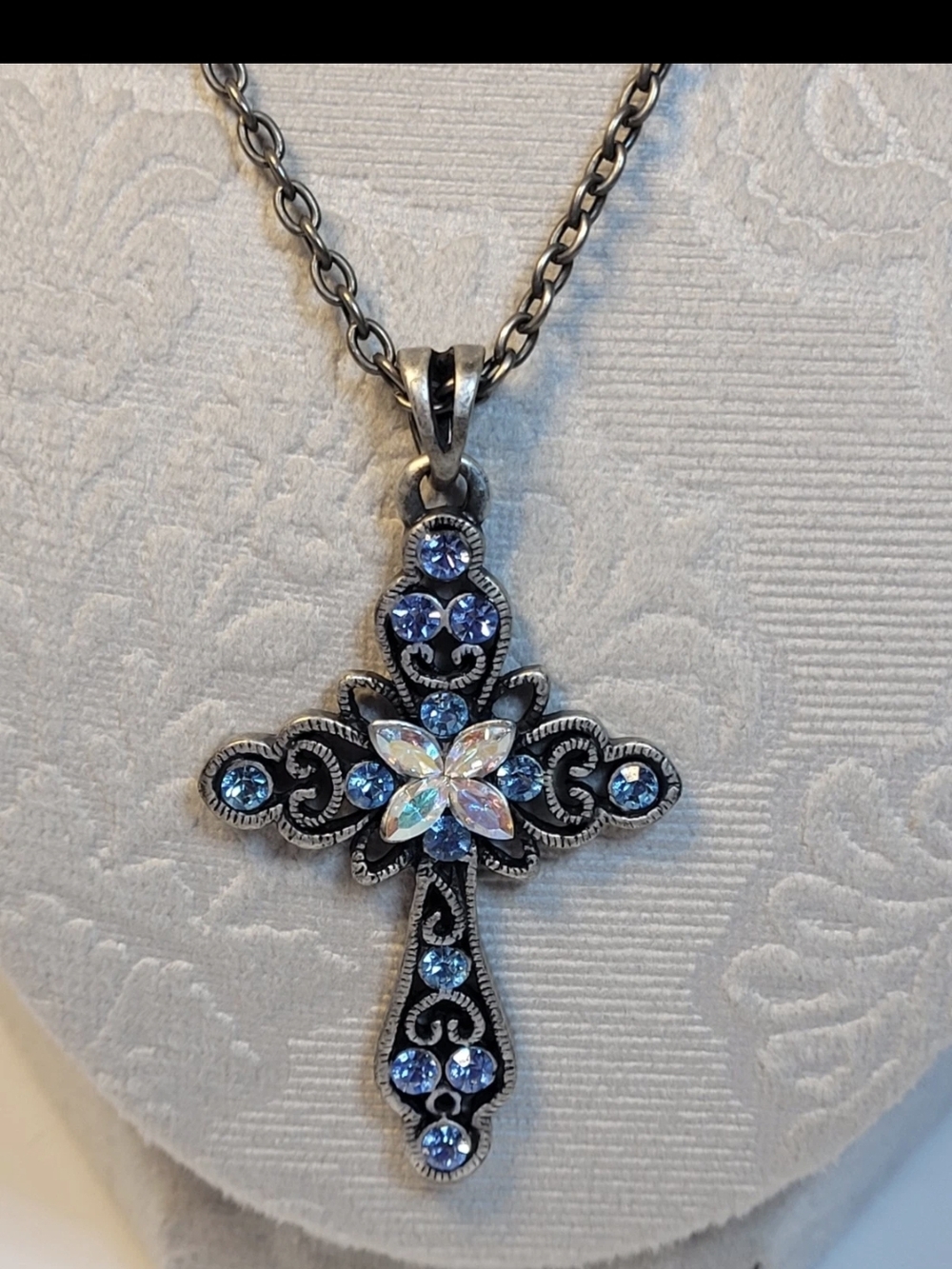 Lia Sophia Blue Cross Necklace
